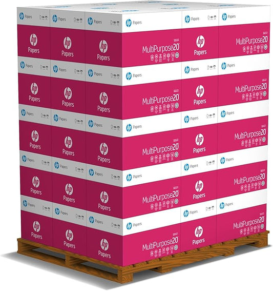 HP Papers Printer Paper, 8.5 x 11 paper, Multipurpose 20 lb - 96 Bright , 40 Cases - 1 Pallet -200,000 Sheets, Loading Dock Delivery, Made in USA - FSC Certified, 112000P