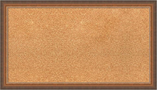 Amanti Art Natural Cork Board for Wall, 16x28 Vision Board with Bronze Frame, Medium Corkboard Office Decor for Home Organization, Modern Corkboard Pinboard to Display Items for Home Organization in