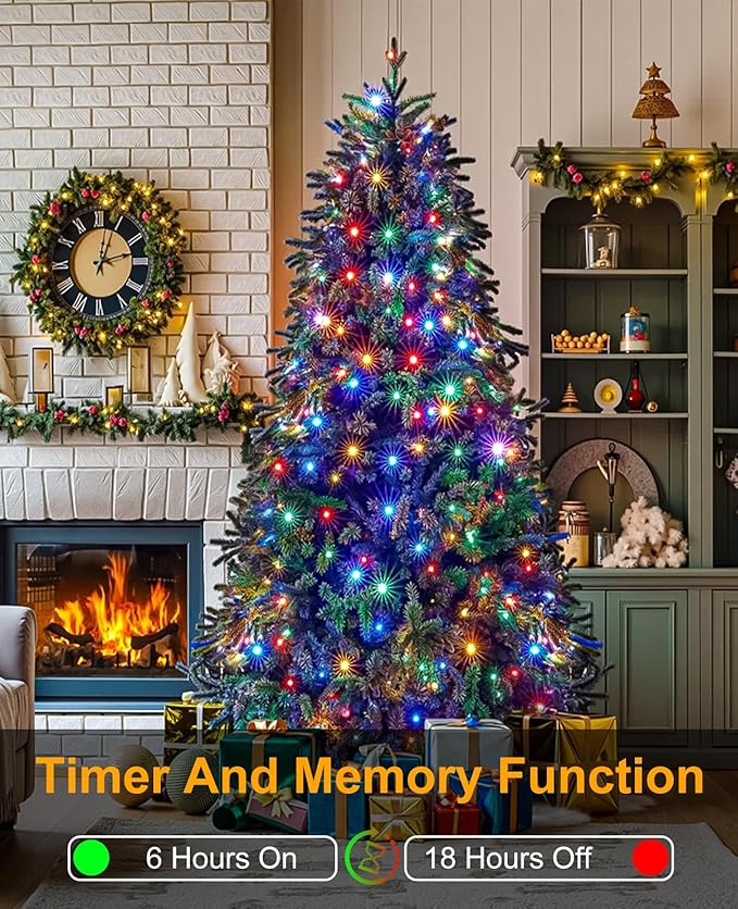 157FT 480 LED Christmas Lights Outdoor, LED Plug in Christmas Tree Lights Waterproof, 8 Modes Fairy String Light for Indoor Bedroom Garden Xmas Holiday Decorations, Multicolor