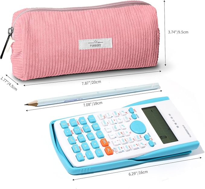 Pencil Bag Pen Case, Soft Corduroy Small Pencil Pouch Organizer with Zipper, Cute Pencil Case Pouch Stationery for Girls and Boys – Pink