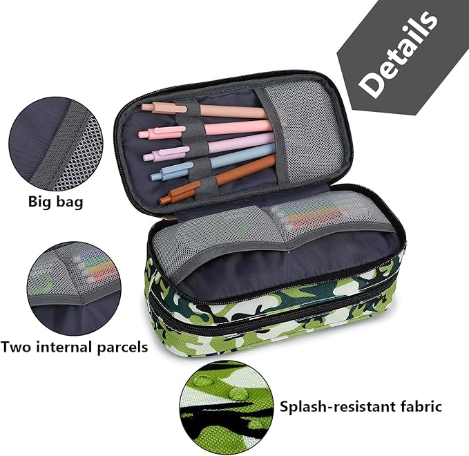 Pencil Cases for kids, Large Capacity Pencil Pouch, Office College School Marker Organizer Case pen for Men Women Adult Teens