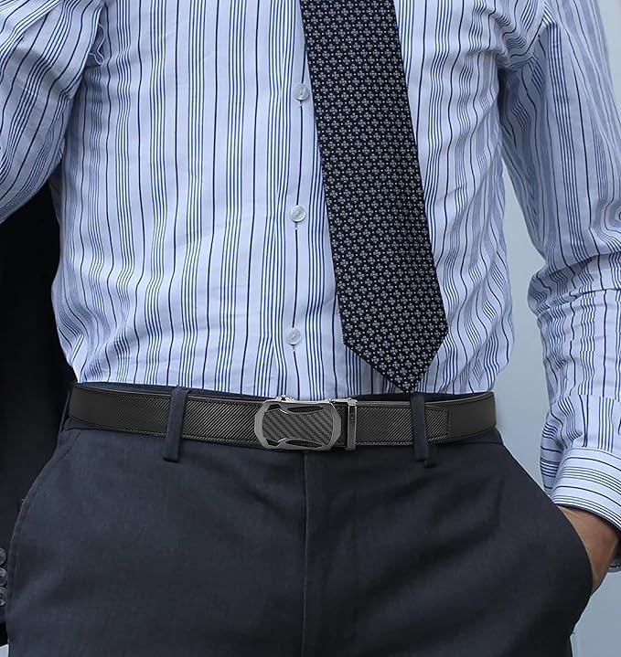 CHAOREN Leather Ratchet Belt Men 2 Pack - Customizable Fit, Effortless Style (35mm)