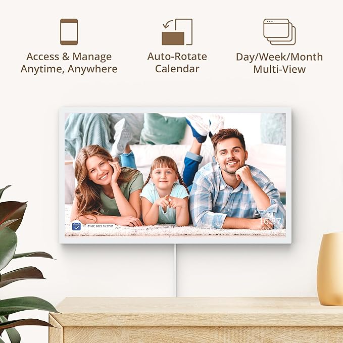 Dragon Touch 27 inch Digital Calendar Chore Chart – Interactive Touchscreen, Smart Family Planner, Hearth Display Desk Digital Calendar Seamless Scheduling