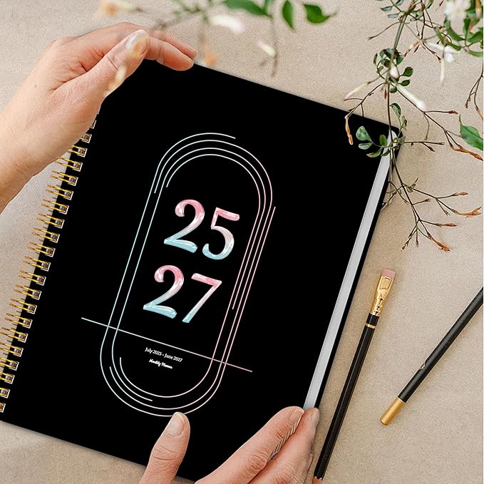 Monthly Planner 2025-2027, Simplified Monthly Calendar Planner, 24 Months Calendar, July 2025 - June 2027, 7.3" * 9.5", Waterproof Cover with Spiral Bound, for Office, School