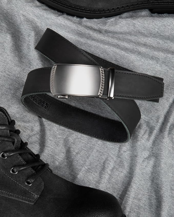 CHAOREN Mens Belt Leather Ratchet Belt - Customizable Fit, Effortless Style (35mm)