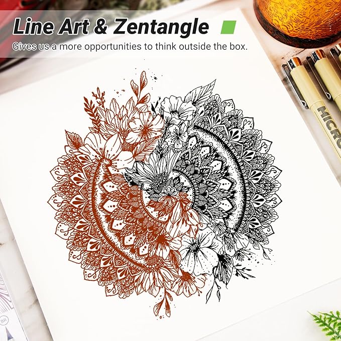 KERIFI Sepia Micro Pen Set, 12 Assorted Sizes Fineliner Ink Art Drawing Pens, Water-Resistant Archival Ink Multiliner Pens for Illustration Technical Sketching Manga Scrapbooking Journaling Zentangle