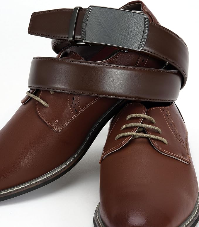 CHAOREN Mens Belt Leather Ratchet Belt - Customizable Fit, Effortless Style (35mm)