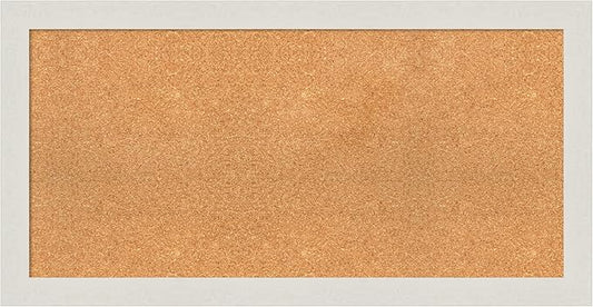 Amanti Art Natural Cork Board for Wall, 21x41 Vision Board with White Frame, Large Corkboard Office Decor for Home Organization, Country Rustic Corkboard Pinboard to Display Items for Home