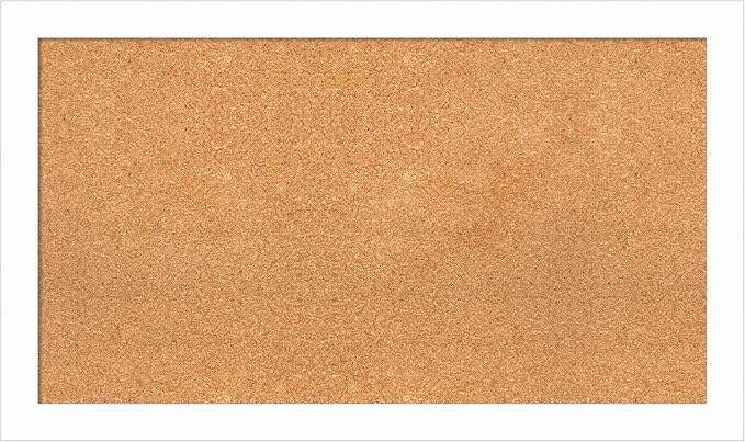 Amanti Art Natural Cork Board for Wall, 23x39 Vision Board with White Frame, Large Corkboard Office Decor for Home Organization, Casual Corkboard Pinboard to Display Items for Home Organization in