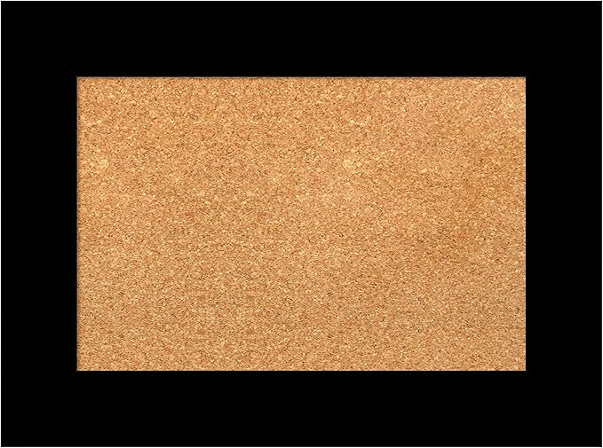 Amanti Art Natural Cork Board for Wall, 17x23 Vision Board with Black Wood Frame, Small Corkboard Office Decor for Home Organization, Casual Corkboard Pinboard to Display Items for Home Organization