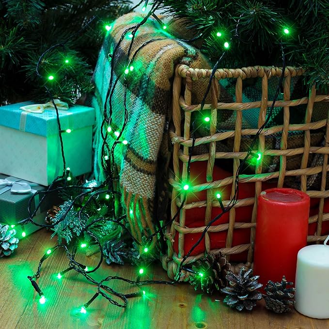 100FT 300 LED Christmas Lights Outdoor, Green Christmas String Lights with 8 Modes, Waterproof Twinkle Tree Lights Green Wire for Patio Indoor House Garden Party Holiday Decorations