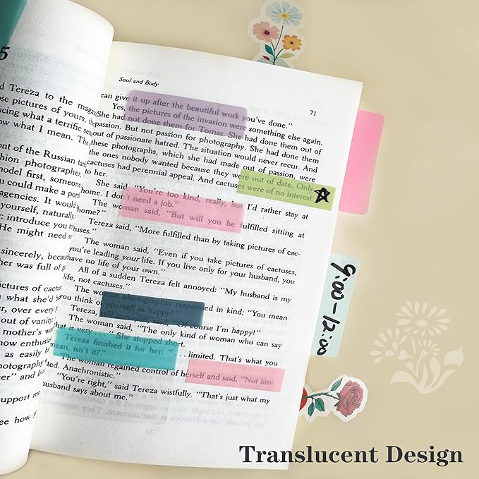 ELII 300 PCS Tabs 2 Inch Sticky Index Tabs,Writable and Repositionable Page Markers File Tabs Self Adhesive, Tape Flags for Pages Notebooks