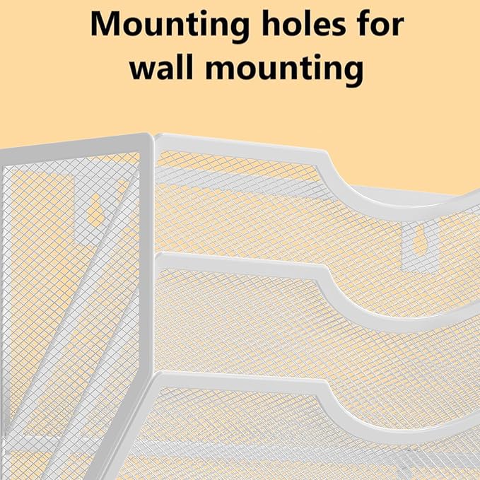 Kuntine.B Wall File Organizer Office Hanging Magazine Holder Wall File Organizer for Office Home (White, 3 Tier)