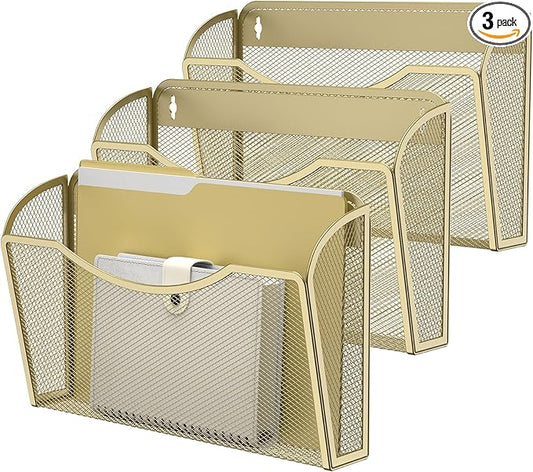 Wall File Organizer,Hanging Wall Mounted File Folder Binder Holder Mail Organizer for Office,Home and School Supplies