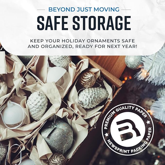 Bryco Goods Newsprint Packing Paper Sheets for Moving - 5lb - 160 Sheets of Newspaper Paper - Must Have in Your Moving Supplies - 27" x 17" - Made in USA