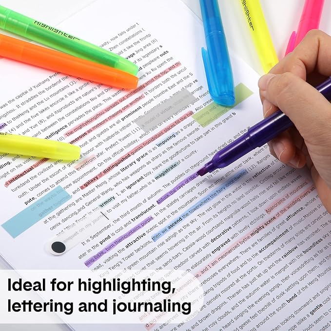 Thenshop 60 Pcs Highlighter Bulk Pack Assorted Colors Highlighter Markers Chisel Tip Fluorescent Pens for Office Classroom Back to School Supplies