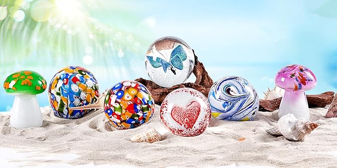 EUSTUMA Hand Blown Glass Butterfly Paperweight for Office Desk,Home Decor Collectible