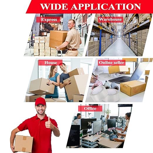 Clear Packing Tape 24 Rolls,2.7mil Heavy Duty Packaging Tape Refills for Shipping Packaging Moving Sealing, 1.88 Inch x 60 yd Per Roll,Total 1440 Yards