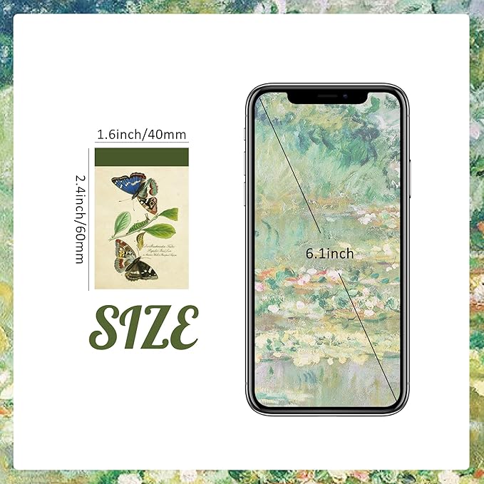 6 Sets 300 Pcs Washi Stickers Set Vintage Aesthetic Sticker Book for Journaling Decorative Scrapbook Floral Paper Sticker Kit for Scrapbooking, Bullet Journal, Art Craft Gifts, Notebook Making