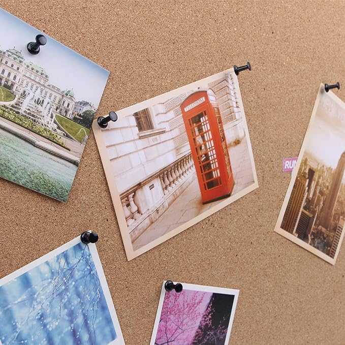 Yalis Black Push Pins 600 Count, Standard Dark Thumb Tacks for Corkboard Bulletin Board