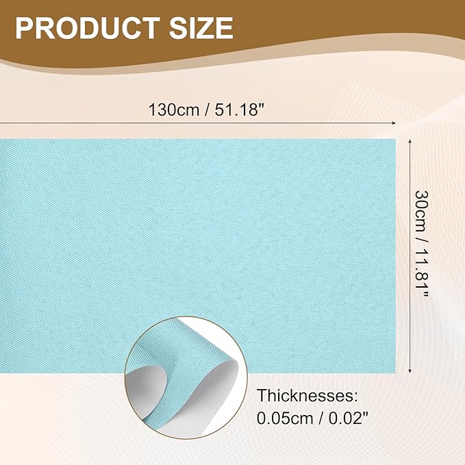 PATIKIL Book Binding Cloth, 51 x 11 Inches Book Cloth for Binding Repairing Fabric Surface Paper Backed Bookbinding Supplies, Light Blue