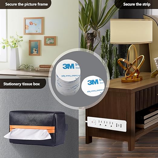 Round 3M Double Sided Adhesive Pads,200 Pack Double Sided Sticky Pads Super-Sticky Adhesive Foam Pads，1.06 x 1.06 Inch Strong Pad Heavy Duty Mounting Adhesive