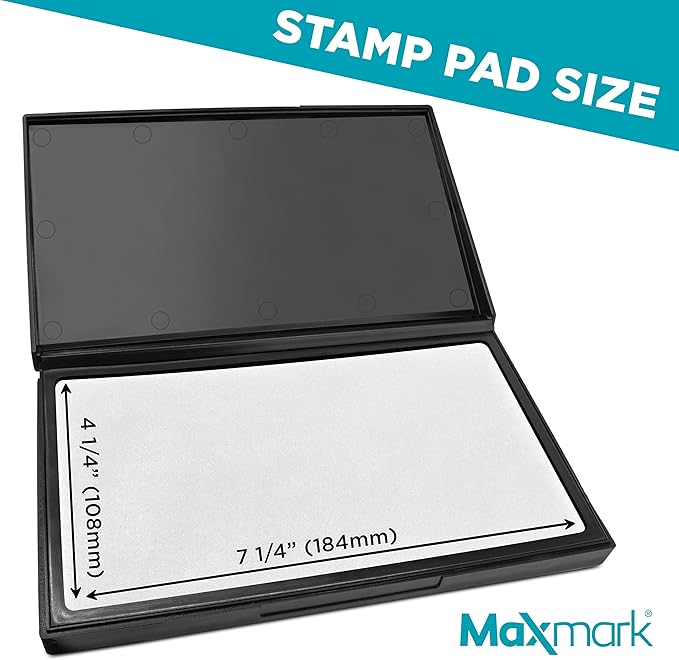 MaxMark Large Dry Stamp Pad - 4-1/4" by 7-1/4" - Premium Quality Felt Pad