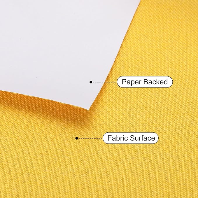 PATIKIL Book Binding Cloth, 51 x 11 Inches Book Cloth for Binding Repairing Fabric Surface Paper Backed Bookbinding Supplies, Yellow