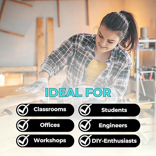 NOKKO 18 Inch Metal Ruler with Cork Backing, Pack of 10 - Flexible Stainless Steel Straight Edge Ruler with Inches and Centimeters, Non-Slip Backing for Precision and Stability