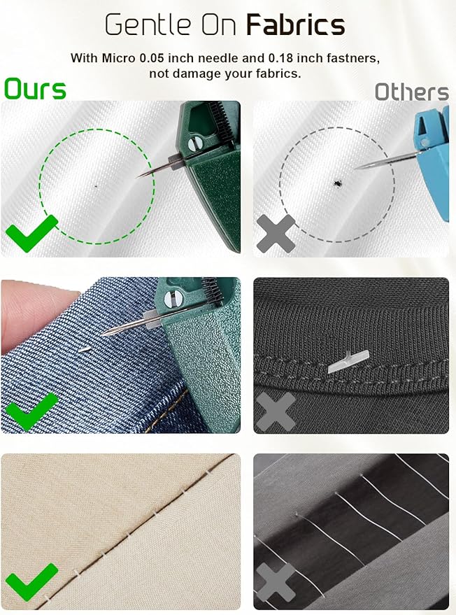HOUSEDAY Mini Stitch Gun for Clothes, Temporary Stitchy Quick Clothing Fixer with 3 Mini Needles, 3120 Micro Fasteners, Portable Emergency Clothing Stitch Gun Micro, Handheld Stitch Tagging Gun Kit