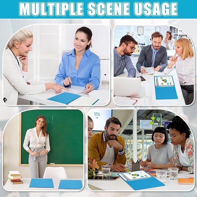 30 Pcs 8.5'' x 11'' Pressboard Report Cover, 3'' Capacity Metal Prong Fastener with Compressor, Letter Size, Presentation Folder to Neatly Bind Report, Proposal Document (Blue)