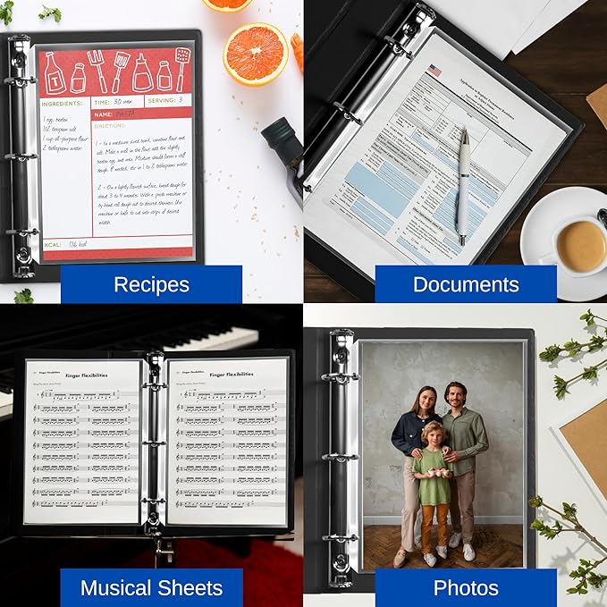 Performore 50 Sheet Protectors, Heavy Duty 8.5 X 11 Inch Clear Page for 3 Ring Binder, Plastic Sheet Sleeves, Durable Top Loading Paper Protector with Reinforced Holes, Archival Safe