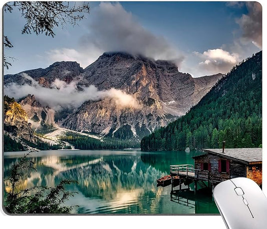 Hokafenle Mouse Pad, Natural Mountains Landscape Mouse Pad, Computer Mouse Mat Square Waterproof Mousepad Non-Slip Rubber Base MousePads for Office Home Laptop