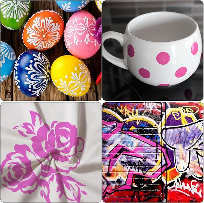 Pink Paint Pens Permanent Markers - 2 Pack Paint Markers for Metal, Rubber,Wood, Rocks, Canvas, Plastic, Dark Surface, Craft Art Supplies, Medium Tip, Quick Dry, Waterproof