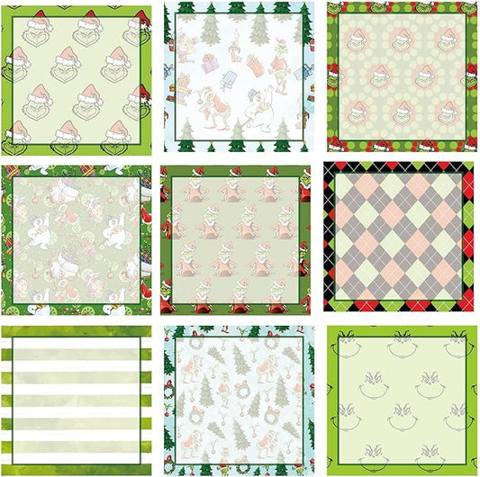 9 Pieces Christmas Sticky Notes Christmas Design Self-Adhesive Note Pads Winter Sticky Memo Notes for School Office Home Supplies Students Teachers Gift