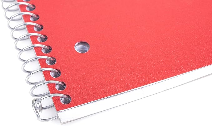 Mintra Office Durable Spiral Notebooks, 1 Subject, (Red, College Ruled 3 Pack), 100 Sheets, Poly Pocket, Moisture Resistant Cover, School, Office, Business, Professional