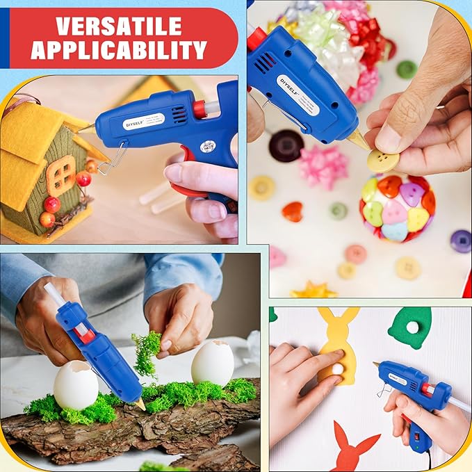 DIYSELF 1 Pack Hot Glue Gun丨Glue Gun Full Size丨Glue Gun and Sticks Set for Arts, Decorations, Repair, and Handmade DIY Projects丨Hot Glue Gun Kit丨20 Extra Glue Sticks丨Craft Glue Guns丨60/100W(Blue）