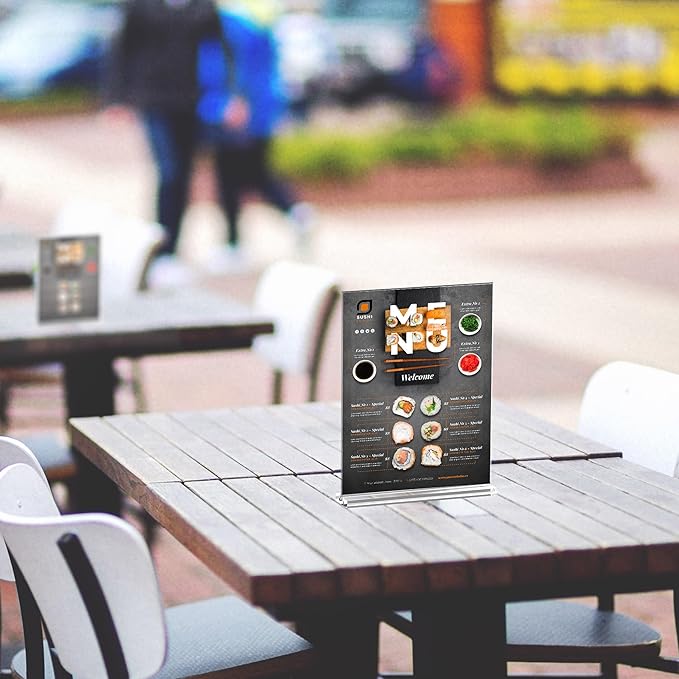 Acrylic Sign Holder Desktop Display Holder (3 Pack 8.5x11 Clear)