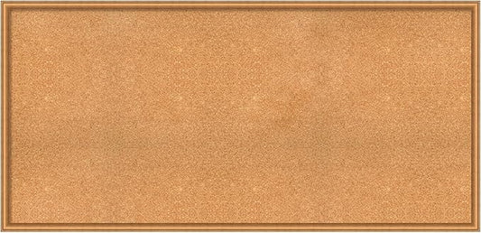 Amanti Art Natural Cork Board for Wall, 30x62 Vision Board with Bronze Frame, Oversize Corkboard Office Decor for Home Organization, Casual Corkboard Pinboard to Display Items for Home Organization