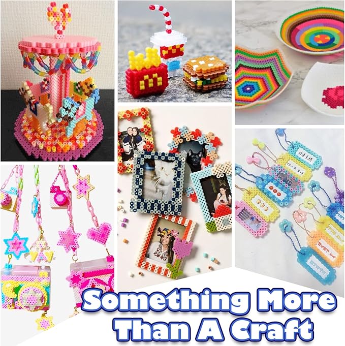 FUNZBO 12000 5mm Fuse Beads Kit - 18 Colors Individual Pack, Christmas Homeschool Arts and Crafts Supplies for Kids, Toys Set, Art Decorations for Room, Toys Gifts for Girls and Boys Age 5+