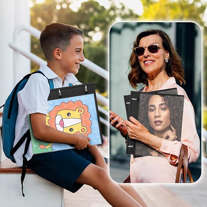 WOT I 4-Pack Telescoping 3 Ring Binder 1 Inch, Expandable Flexible Binder - Patented Design for Easy Portability, Holds 225 Sheets, Perfect for School, Office&Home Organization(Black+Pink+Blue+White)