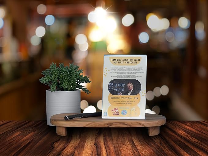 Dazzling Displays Clear Acrylic Sign Holder 4 x 6 - Clear Slanted Sign Holder - Premium Acrylic Sign Holder for Office, Retail, Tradeshow and Home Use (25-Pack)