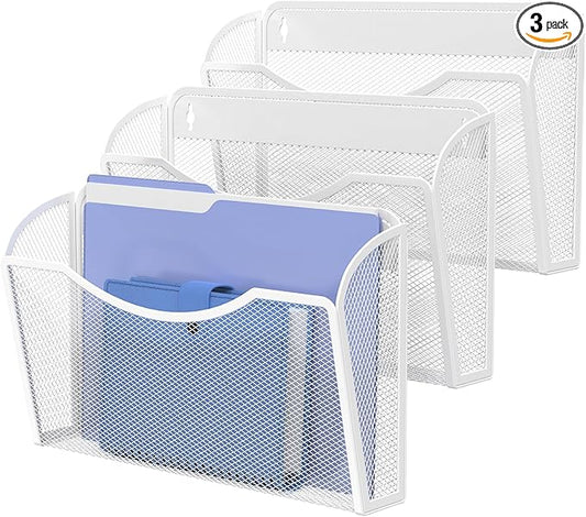 Wall File Organizer,Hanging Wall Mounted File Folder Binder Holder Mail Organizer for Office,Home and School Supplies