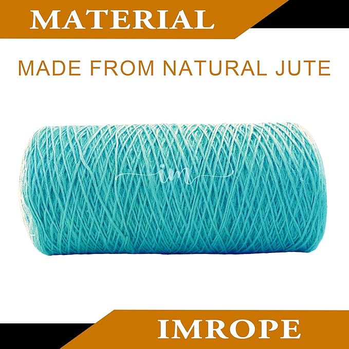 1mm x 2000 Feet Blue Jute Rope, Twine for Gardening Tomato Climbing Plant Tie Floristry Crafts Gift Wrapping Packing Decor