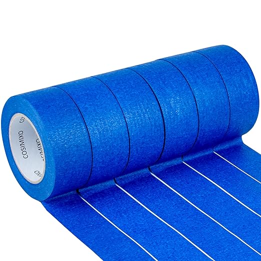 COSIMIXO Blue Painters Tape 1.88 in x 60 Yds, 6 Rolls Pack – Professional Grade Blue Masking Tape for Painting, Protects Surfaces & Residue-Free Removal, Multi-Surface Use on Wall Painting, Labeling