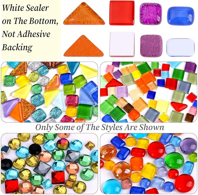 1000 Pcs Colorful Irregular Crystal Mosaic Tiles, 2.2lb Tiny Mosaic Tile DIY Hobbies Children Handmade Crystal Craft for Craft Bathroom Kitchen Home Decoration DIY Art Projects