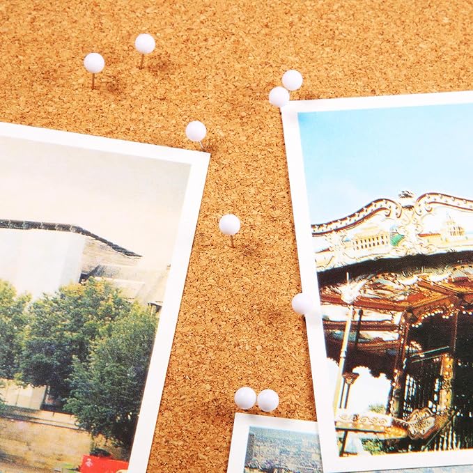 Map Tacks Push Pins Small Size 300 Packs (White, 1/5 Inch)