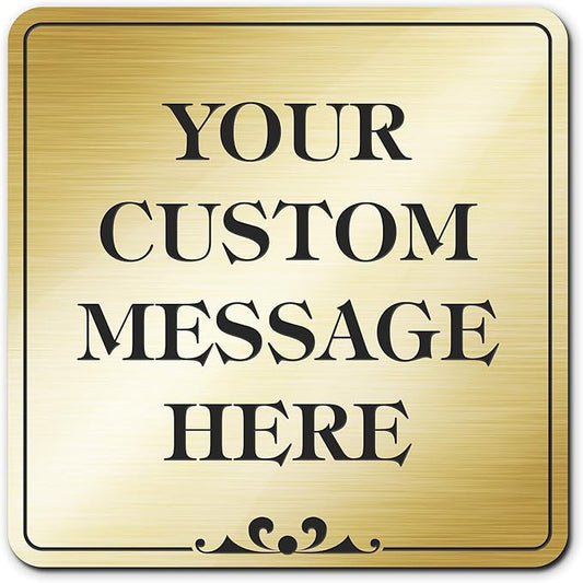 Custom Sign, Office Sign, Business/Office Name Plates for Doors/Wall, Indoor/Outdoor, 4x4 Inch, 18 Colors, (Prestige) Made in USA by My Sign Center