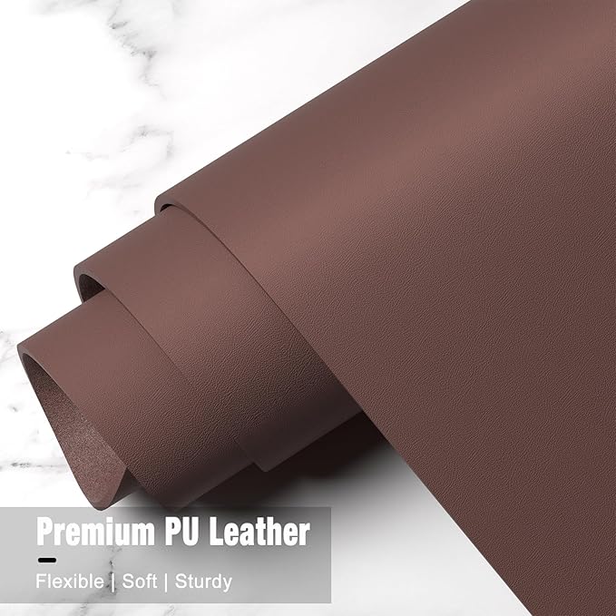 Hsurbtra Desk Pad, 35.5" x 17" PU Leather Desk Mat, XXL Extended Mouse Pad, Waterproof Desktop Blotter Protector, Non-Slip Ultra Thin Large Laptop Keyboard Writing Mat for Office Home, Dark Oak