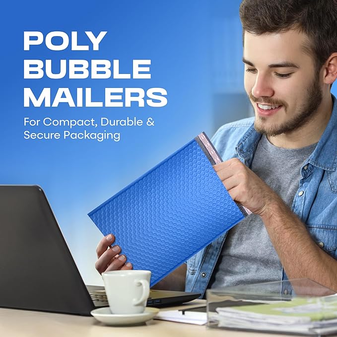 Royal Blue Small Poly Bubble Mailers 6x10 inch #0 | Self Seal Padded Envelopes | Cushioned Bubble Mailer | Usable Size 6x9 | WaterProof | Lightweight mailing Shipping Bags | 500 Pack Bulk